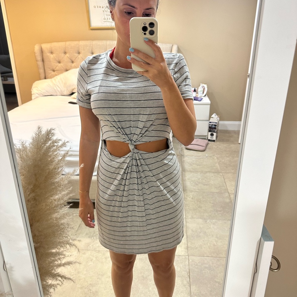 Striped Cut-Out Dress